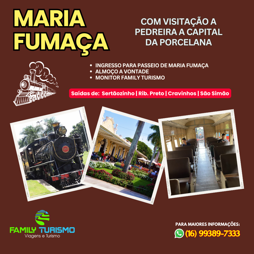 Maria Fumaça - Campinas a Jaguariúna + compras em Pedreira